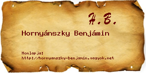 Hornyánszky Benjámin névjegykártya