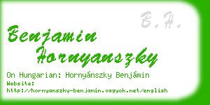 benjamin hornyanszky business card