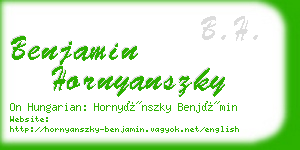 benjamin hornyanszky business card